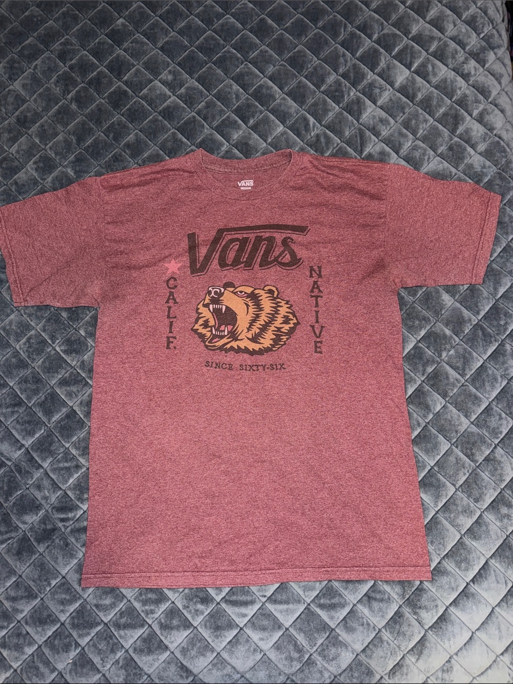 Maroon Vans 'Cali Native' Short Sleeve Graphic Tee